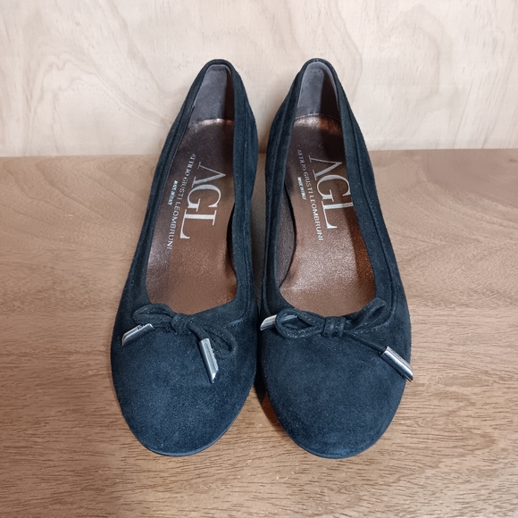 Attila Giusti Leombruni AGL Women's Kriston Heel Suede Pump Shoes Black 36.5 - Picture 2 of 11